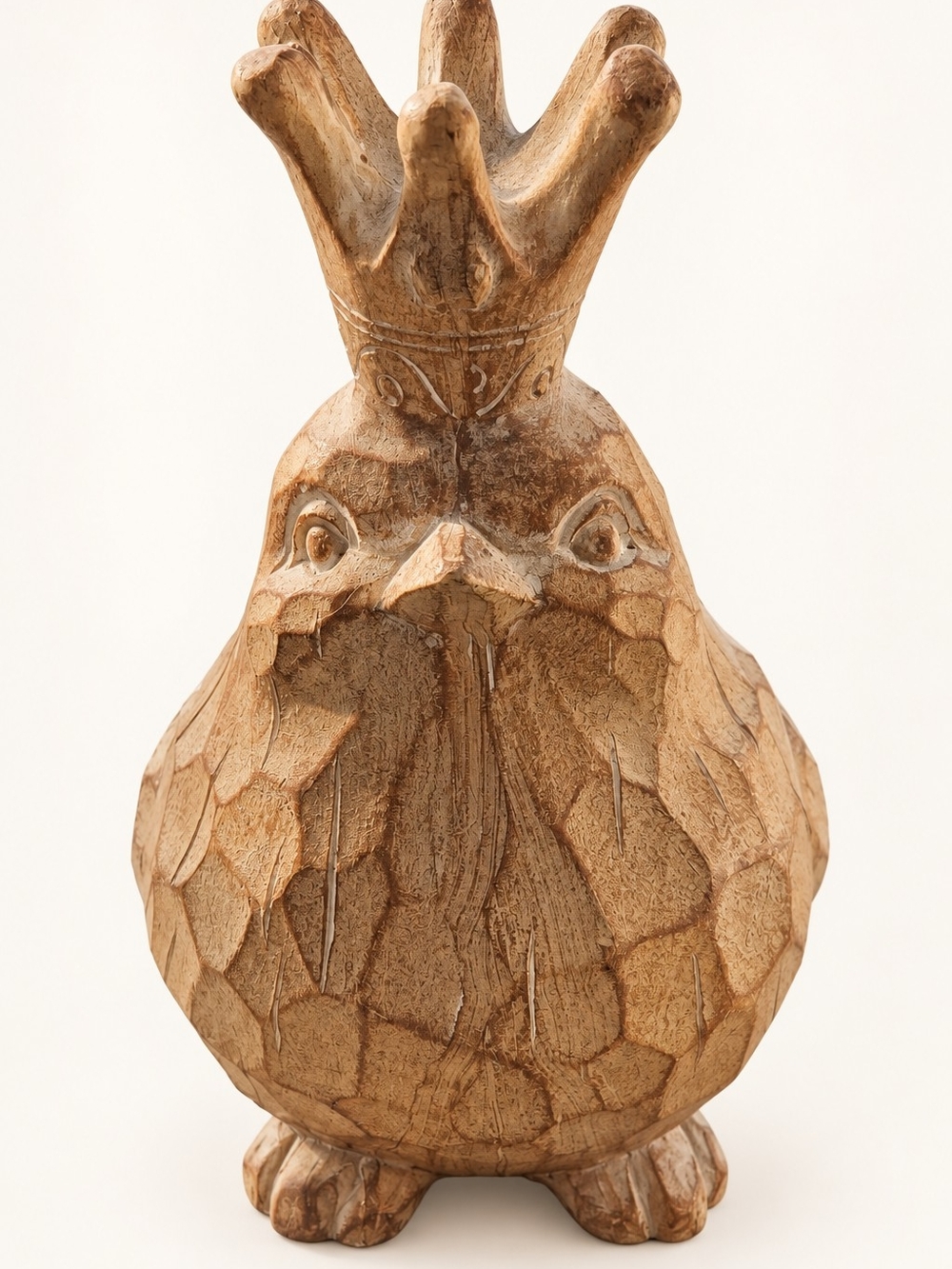 Sagebrook Home Bergengrove Resin Bird w Crown 14042-05 Faux Wood Figurine